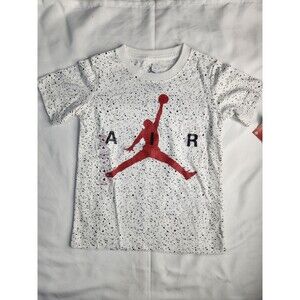 Jordan Dry Fit Boys Short Sleeve Logo Tshirt Size 4 White Multicolor